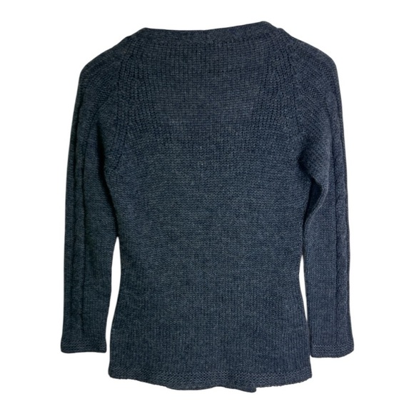 Portolano Wool Alpaca Blend Double Breasted Big Button Blue Cardigan Sz M - Picture 2 of 10